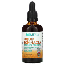 Эхинацея для детей в каплях, вкус апельсина, Kids, Liquid Echinacea, Now Foods, 59 мл