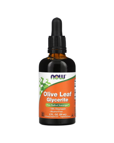 Листья оливы, глицериновый экстракт в каплях, Olive Leaf Glycerite, Now Foods, 59 мл