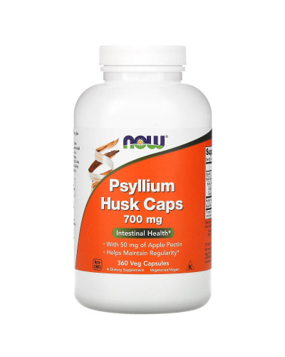 Подорожник (Псіліум), Psyllium Husks, Now Foods, 700 Мг, 360 Капсул