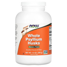 Цельная шелуха подорожника, Whole Psyllium Husk, Now Foods, 340 г