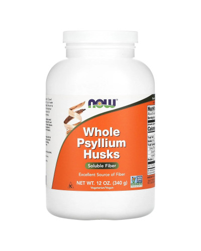 Цілісне лушпиння подорожника, Whole Psyllium Husk, Now Foods, 340 г