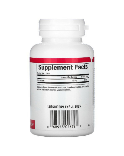 Цитрат цинку, Zinc Citrate, Natural Factors, 15 мг, 90 таблеток