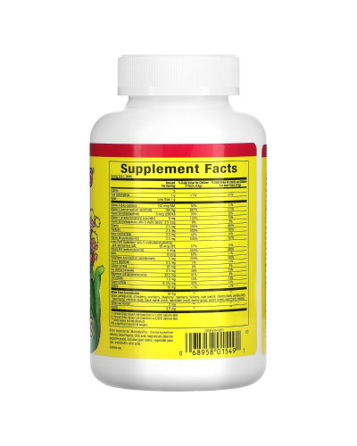 Мультивітаміни та мінерали для дітей, смак ягід, Chewable Multi-Vitamin & Minerals, Natural Factors, 60 жувальних таблеток