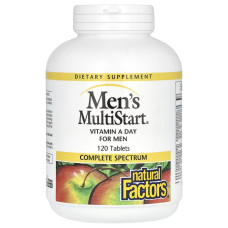 Ежедневные витамины для мужчин, Men's MultiStart, Vitamin A Day for Men, Natural Factors, 120 таблеток