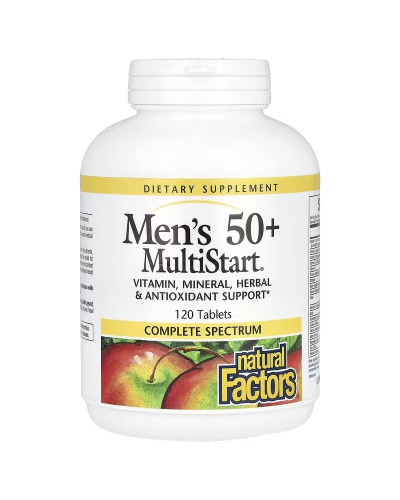 Мультивитамины для мужчин 50+, Men's 50+ MultiStart, Natural Factors, 120 таблеток