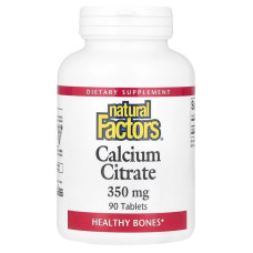 Кальций цитрат, 350 мг, Calcium Citrate, Natural Factors, 90 таблеток