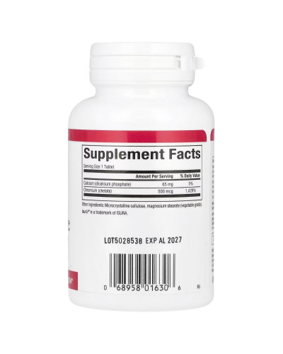 Хром GTF Хелат, 500 мкг, Chromium GTF Chelate, Natural Factors, 90 таблеток
