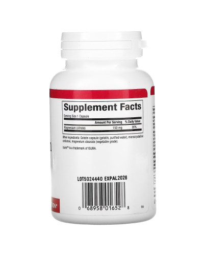 Магній цитрат, 150 мг, Magnesium Citrate, Natural Factors, 90 капсул