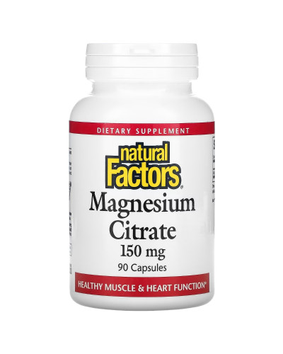Магній цитрат, 150 мг, Magnesium Citrate, Natural Factors, 90 капсул