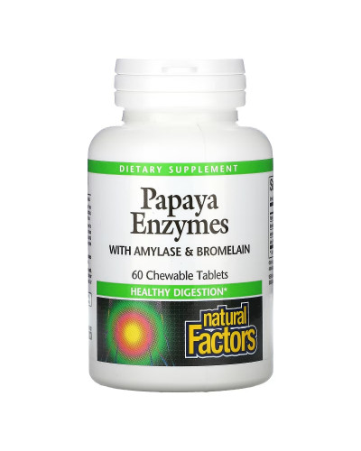 Ензими Папайї, Papaya Enzymes, Natural Factors, 60 Таблеток