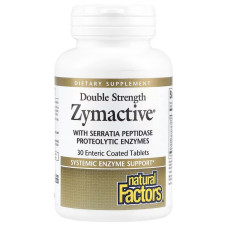 Ферменты двойной концентрации, Zymactive, Double Strength, Natural Factors, 30 таблеток