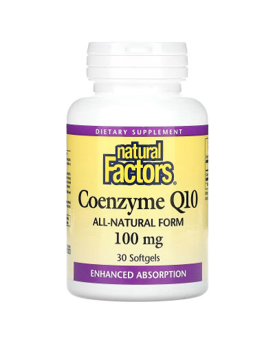 Коензим Q10, 100 мг, Coenzyme Q10, Natural Factors, 30 гелевих капсул