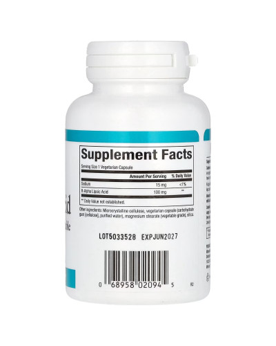 R-липоевая кислота, 100 мг, R-Lipoic Acid+, Natural Factors, 60 вегетарианских капсул