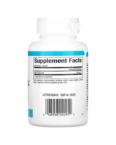 Альфа-липоевая кислота, 100 мг, Alpha-Lipoic Acid, Natural Factors, 60 капсул