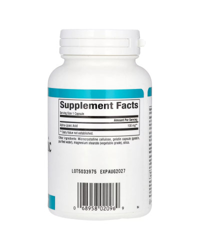 Альфа-липоевая кислота, 100 мг, Alpha-Lipoic Acid, Natural Factors, 120 капсул