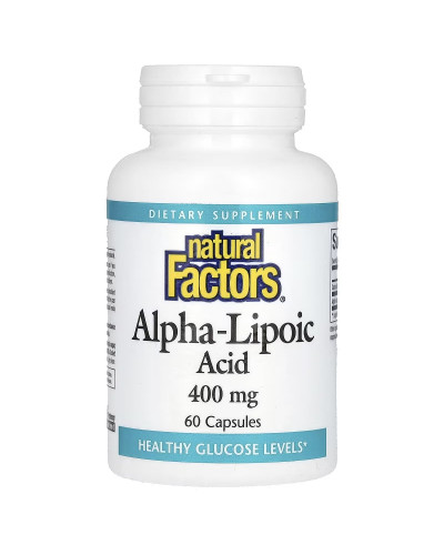 Альфа-липоевая кислота, 400 мг, Alpha-Lipoic Acid, Natural Factors, 60 капсул