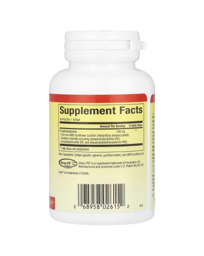 Фосфатидилсерин, 100 мг, Phosphatidylserine, Natural Factors, 30 гелевих капсул