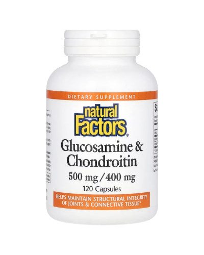 Глюкозамин и хондроитин, Glucosamine & Chondroitin, Natural Factors, 120 капсул