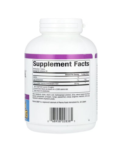 GABA (Гама-Аміномасляна Кислота), 100 мг, Stress Relax, Pharma GABA, Natural Factors, 120 жувальних таблеток