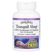 Спокойный сон, Stress-Relax, Tranquil Sleep, Natural Factors, 45 гелевых капсул