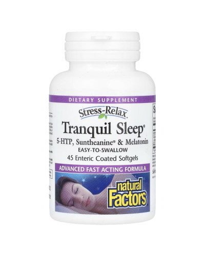Спокійний сон, Stress-Relax, Tranquil Sleep, Natural Factors, 45 гелевих капсул
