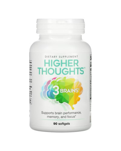Поддержка работы мозга, 3 Brains, Higher Thoughts, Natural Factors, 30 гелевых капсул Поддержка работы мозга, 3 Brains, Higher Thoughts, Natural Factors, 30 гелевых капсул