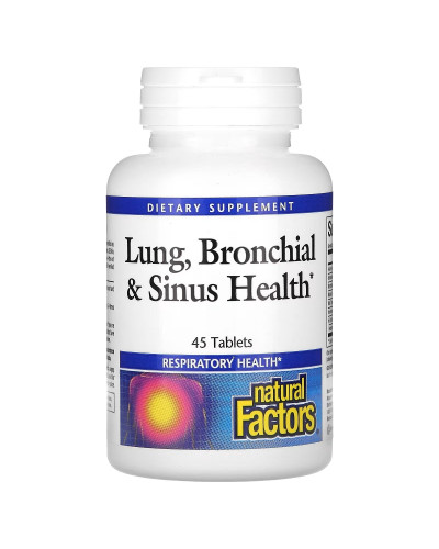 Здоров'я дихальних шляхів, Lung, Bronchial & Sinus Health, Natural Factors, 45 таблеток