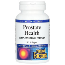 Здоровье простаты, растительная формула, Prostate Health, Natural Factors, 60 капсул