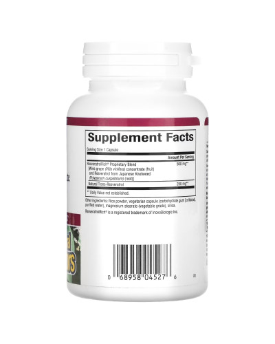 Концентрат ресвератрола, ResveratrolRich, Resveratrol Concentrate, Natural Factors, 60 вегетарианских капсул