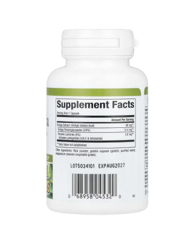 Гинкго Билоба, Ginkgo Biloba, Natural Factors, 60 капсул