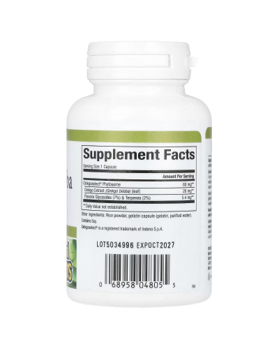 Гинкго Билоба, фитосомы, 60 мг, Ginkgo Biloba, Phytosome, Natural Factors, 60 капсул