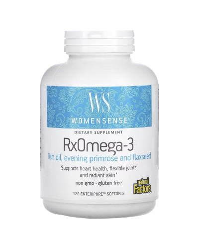 Омега-3 для жінок, WomenSense, RxOmega-3, Natural Factors, 120 гелевих капсул