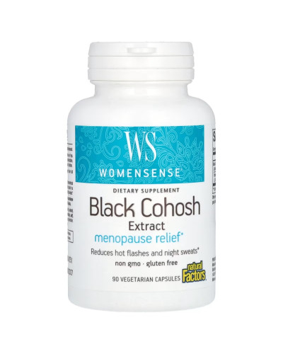 Екстракт клопогону, полегшення менопаузи, WomenSense, Black Cohosh Extract, Menopause Relief, Natural Factors, 90 вегетаріанських капсул