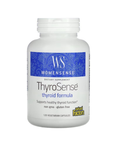 Поддержка щитовидной железы, WomenSense, ThyroSense, Natural Factors, 120 вегетарианских капсул