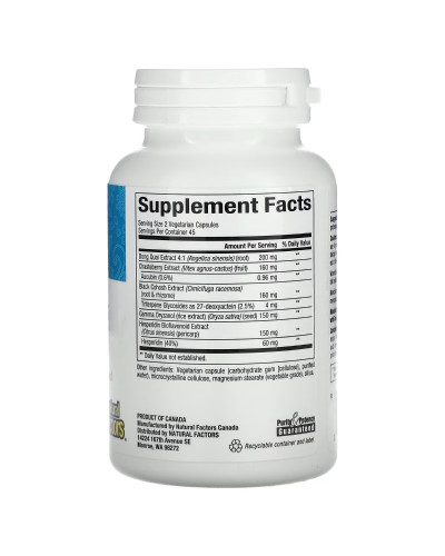 Поддержка при менопаузе, WomenSense, MenoSense, Menopause Formula, Natural Factors, 90 вегетарианских капсул