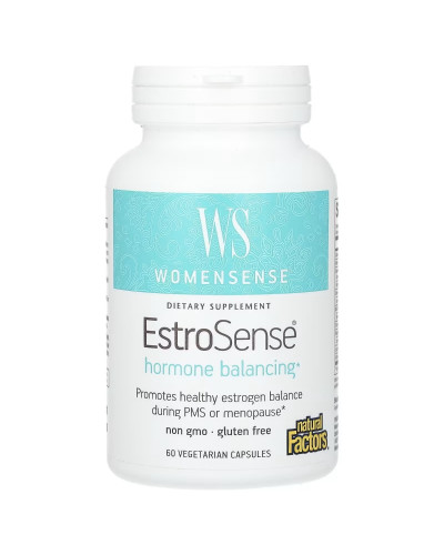 Гормональний баланс, WomenSense, EstroSense, Hormone Balancing, Natural Factors, 60 вегетаріанських капсул