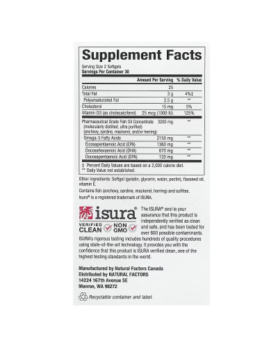 Омега-3 ультра та вітамін D3, 2150 мг, RxOmega-3 Ultra Strength with Vitamin D3, Natural Factors, 60 гелевих капсул Омега-3 ультра та вітамін D3, 2150 мг, RxOmega-3 Ultra Strength with Vitamin D3, Natural Factors, 60 гелевих капсул