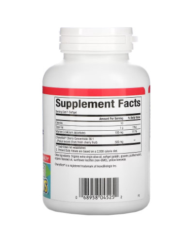 Вишневый концентрат 500 мг, Cherry Concentrate, Natural Factors, 90 гелевых капсул