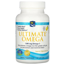Рыбий Жир, Вкус Лимона, Nordic Naturals, Ultimate Omega, 1000 мг, 60 мягких капсул