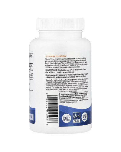 Вітамін D3, 125 мкг (5000 МО), смак апельсину, Vitamin D3, Nordic Naturals, 120 міні капсул