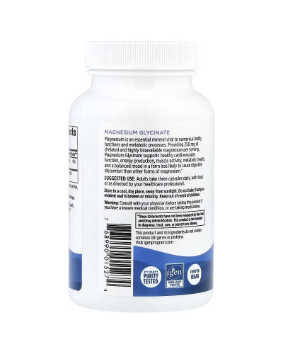 Магний глицинат, 250 мг в порцию, Magnesium Glycinate, Nordic Naturals, 90 капсул