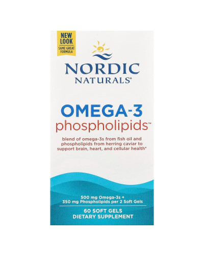 Омега-3 с фосфолипидами, Omega-3™ Phospholipids, Nordic Naturals, 60 гелевых капсул