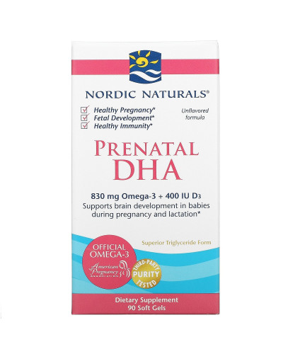 Рыбий Жир для Беременных, без добавок, 500 мг, Nordic Naturals, 90 гелевых капсул