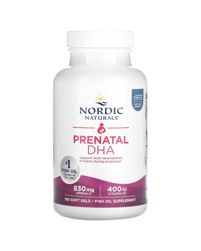 ДГК (докозагексаєнова кислота) для вагітних, Prenatal DHA, Nordic Naturals, 180 гелевих капсул