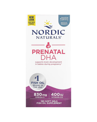 ДГК (докозагексаєнова кислота) для вагітних, Prenatal DHA, Nordic Naturals, 180 гелевих капсул