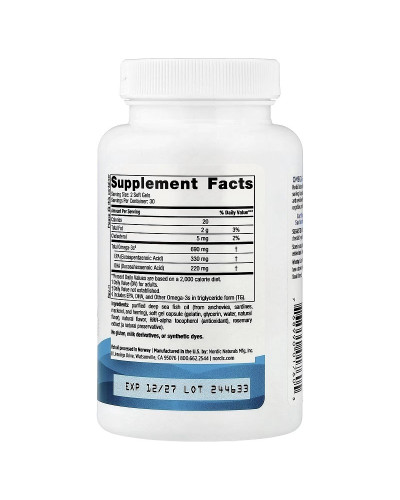 Омега-3, 690 мг на порцію, смак лимона, Omega-3, Nordic Naturals, 60 гелевих капсул Омега-3, 690 мг на порцію, смак лимона, Omega-3, Nordic Naturals, 60 гелевих капсул