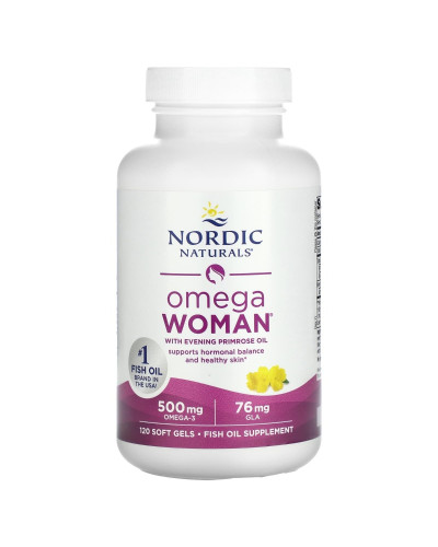 Омега для женщин с маслом примулы вечерней, вкус лимона, Omega Woman with Evening Primrose Oil, Nordic Naturals, 120 гелевых капсул
