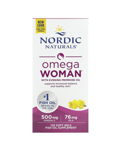 Омега для женщин с маслом примулы вечерней, вкус лимона, Omega Woman with Evening Primrose Oil, Nordic Naturals, 120 гелевых капсул