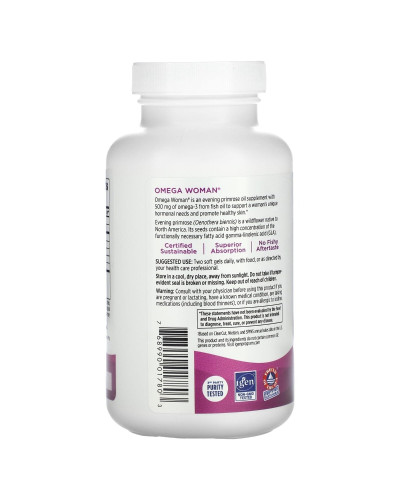 Омега для женщин с маслом примулы вечерней, вкус лимона, Omega Woman with Evening Primrose Oil, Nordic Naturals, 120 гелевых капсул