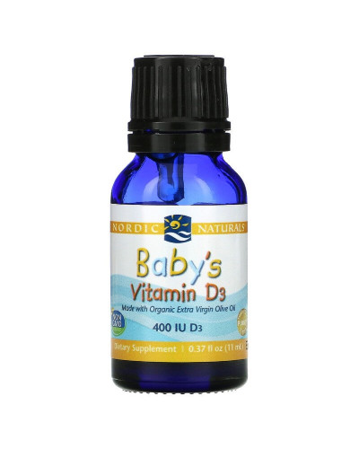 Вітамін D3 для дітей, Baby's Vitamin D3, Nordic Naturals 400 МЕ, 0.37 fl oz (11 мл) Вітамін D3 для дітей, Baby's Vitamin D3, Nordic Naturals 400 МЕ, 0.37 fl oz (11 мл)